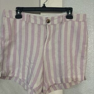 Old Navy Pink and White Striped High Waist Shorts